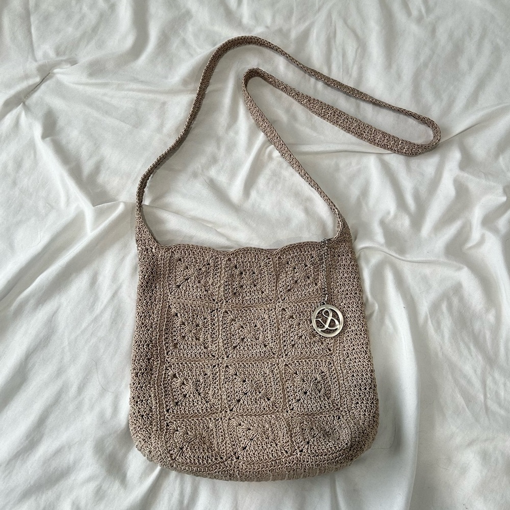 Chic Brown Crochet Crossbody Bag